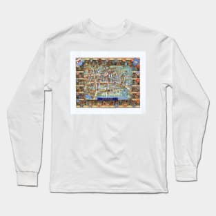 OXFORD university map ENGLAND dorm decor graduate Long Sleeve T-Shirt